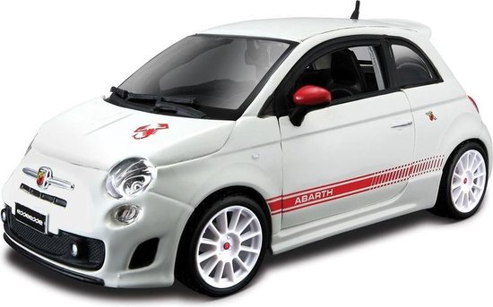 tafel Kraan kunstmest Modelauto Fiat 500 Abarth wit 1:24 - speelgoed auto schaalmodel | bol.com