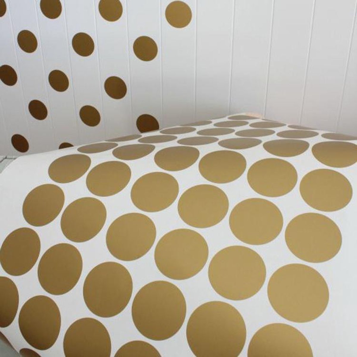 54 Stuks Ronde Gouden Muurstickers - Muurversiering - Decoratie - Wanddecoratie - Goud