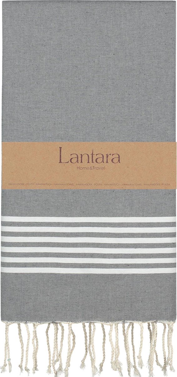 Lantara hamamdoek Provence Donkergrijs - 100x200cm