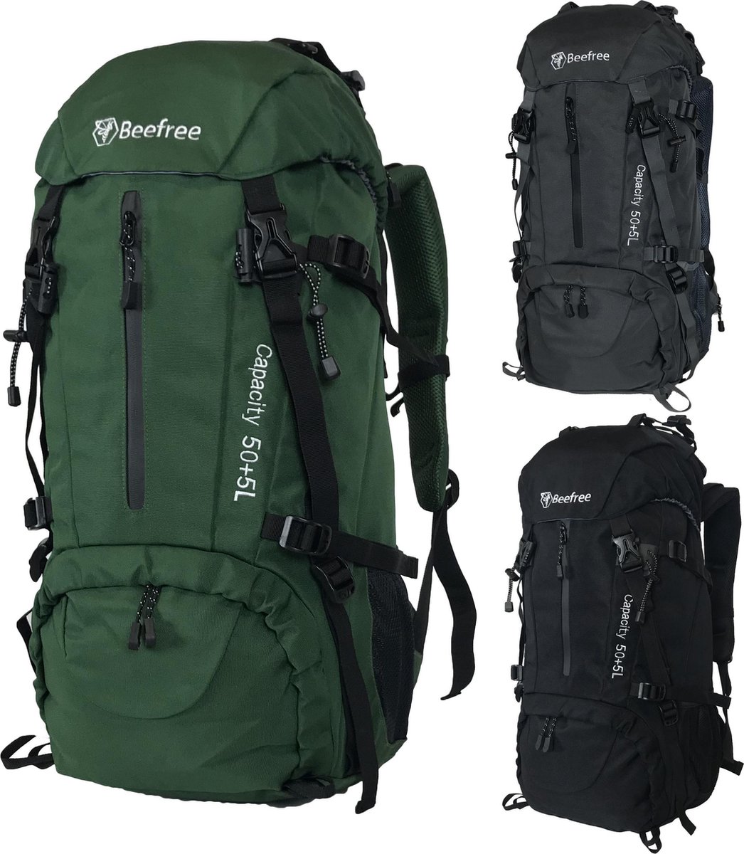 Beefree Backpack - Rugzak - 55 Liter - Inclusief regenhoes - Groen