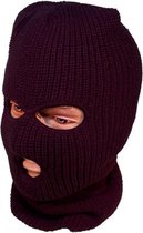 Gebreide balaclava / skimuts / muts - 3 gaten zwart - volwassenen - ondermuts helm / bivak / outdoor muts