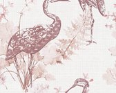 KRAANVOGEL BEHANG - Beige Roze Lila - AS Creation Four Seasons