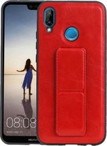 Grip Stand Hardcase Backcover voor Huawei P20 Lite Rood