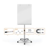 Nobo Diamond Kantelbare Mobiele Flipover van Glas - Inclusief Whiteboard Marker en Magneten