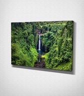 Waterfall In Jungle Canvas - 30 x 40 cm - Landschap - Schilderij - Canvas - Slaapkamer - Wanddecoratie  - Slaapkamer - Foto op canvas