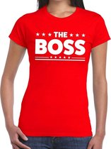 The Boss tekst t-shirt rood dames XS