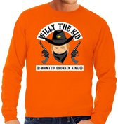 Oranje fun sweater / trui Willy the Kid voor heren -  Koningsdag kleding L