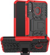 Rugged Kickstand Back Cover - Samsung Galaxy M20 (Power) Hoesje - Rood