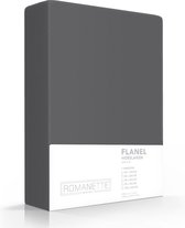 Romanette flanellen hoeslaken - Antraciet - 2-persoons (140x200 cm)