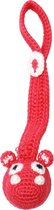 Naturezoo Fopspeenketting Mr. Hippo Bamboestof 20 Cm Rood