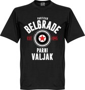Partizan Belgrado Established T-Shirt - Zwart - XXXXL