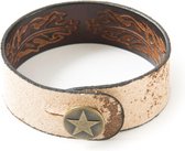 Fame Straplink Brown Embossed Flower - Gitaarband