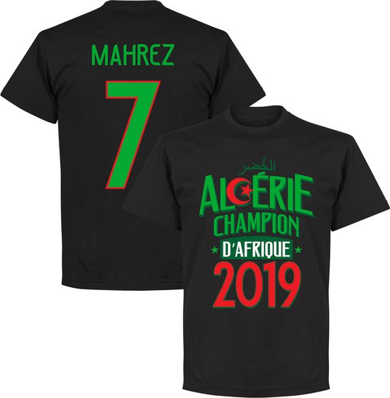 Algerije Afrika Cup 2019 Winners Mahrez T-Shirt - Zwart