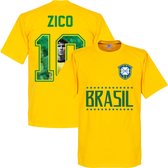 Brazilië Zico 10 Gallery Team T-Shirt - Geel - XXL