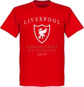 Liverpool Champions of Europe 2019 Logo T-Shirt - Rood - L