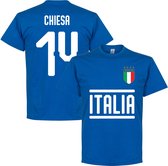 Italië Chiesa 14 Team T-Shirt - Blauw - XXXXL