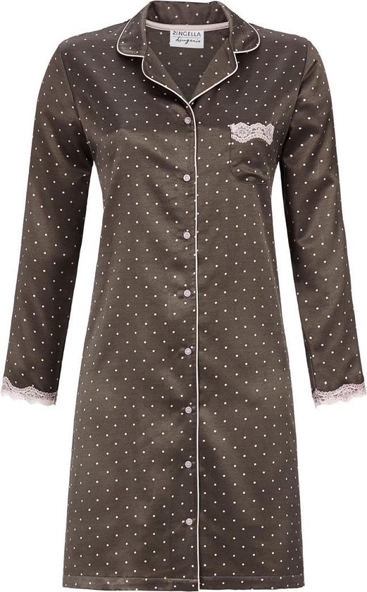 Ringella satijnen dames nachthemd Dots - 42 - Taupe | bol.com