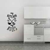 Muursticker My Kitchen, My rules | Muursticker keuken | Keuken stickers | Decoratie | Keuken decoratie | Muursticker laten maken