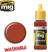 AMMO MIG 0109 Washable Rust - Acryl Verf flesje