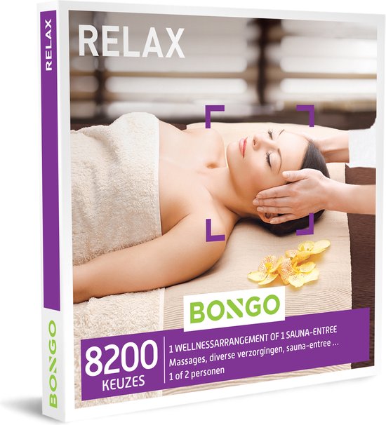 Bongo Bon - Relax Cadeaubon - Cadeaukaart cadeau voor man of vrouw | 8200 verwenmomenten: massage, sauna, verzorging en meer