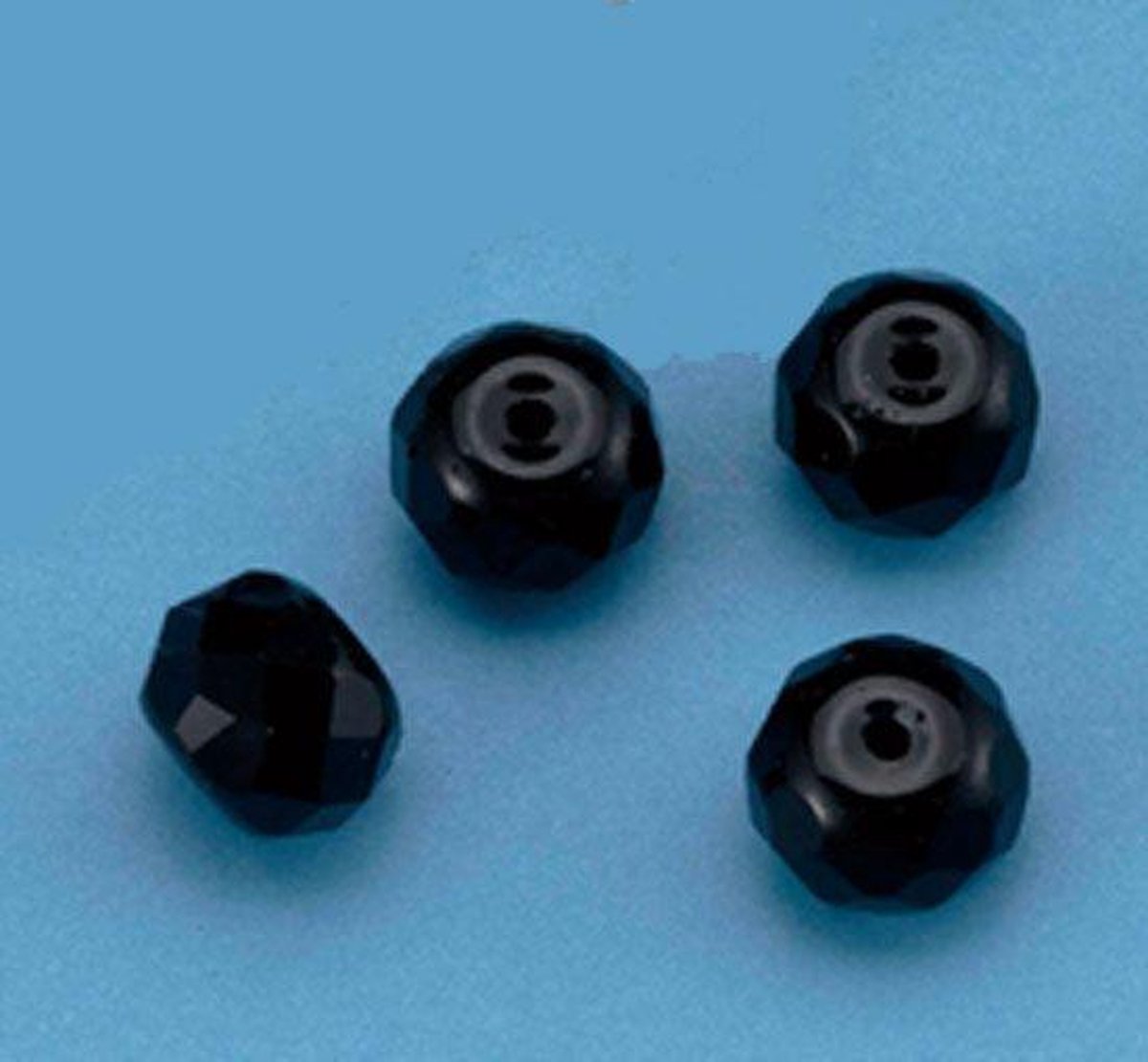 Facet Geslepen Kralen Zwart, 8x10mm, 8 stuks