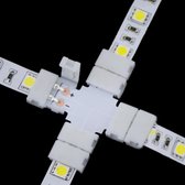 10 stuks 8mm 2 Pin + Type PCB FPC Board Splitter Connector voor SMD 3528 LED Strip