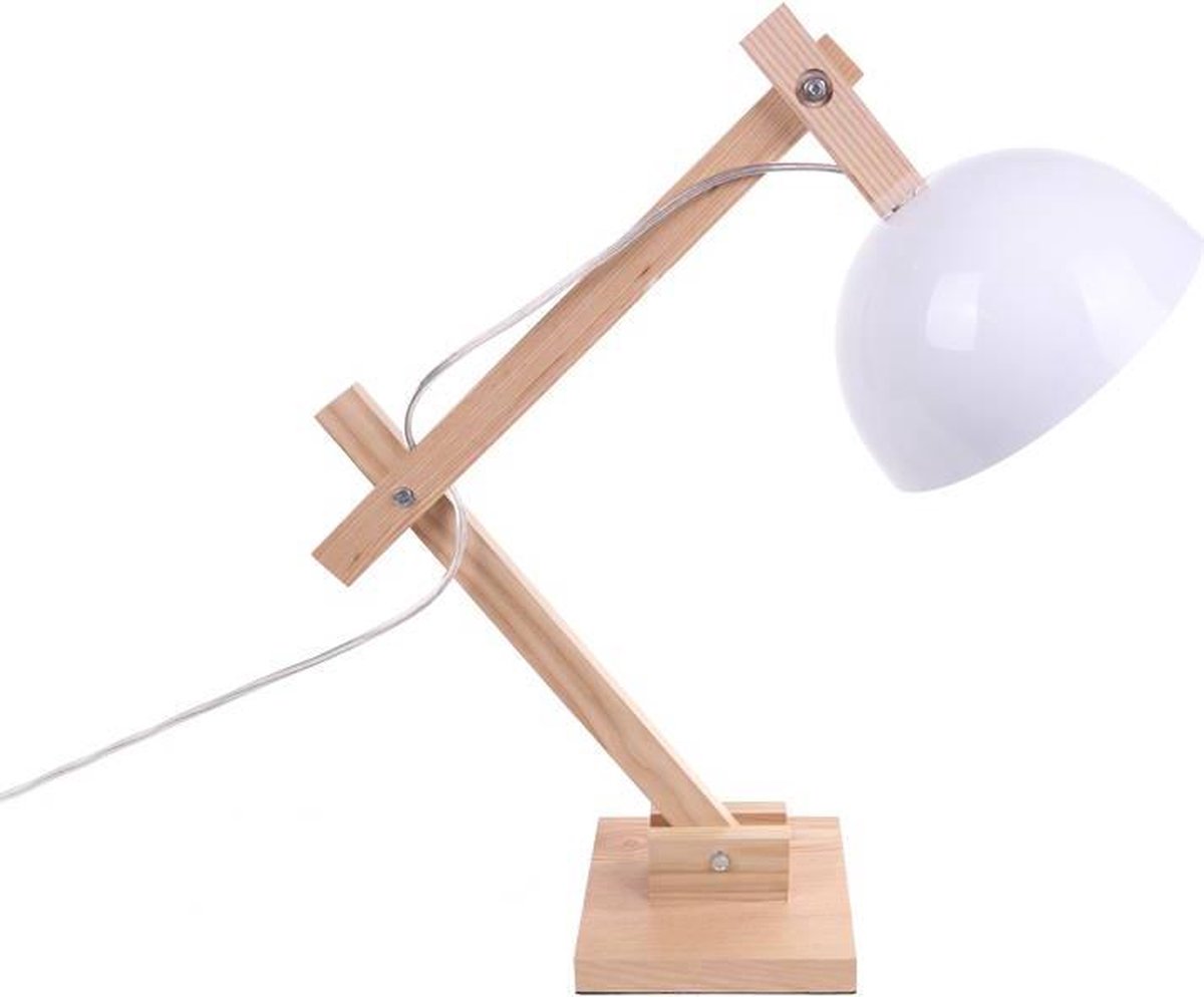 Witte Houten Tafellamp - Valott Palm