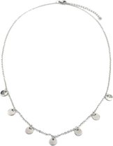 Dielay - Ketting met Munten - RVS - Lengte Verstelbaar 40-45 cm - Zilverkleurig