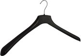 De Kledinghanger Gigant - 10 x Mantel / kostuumhanger kunststof zwart met schouderverbreding, 55 cm