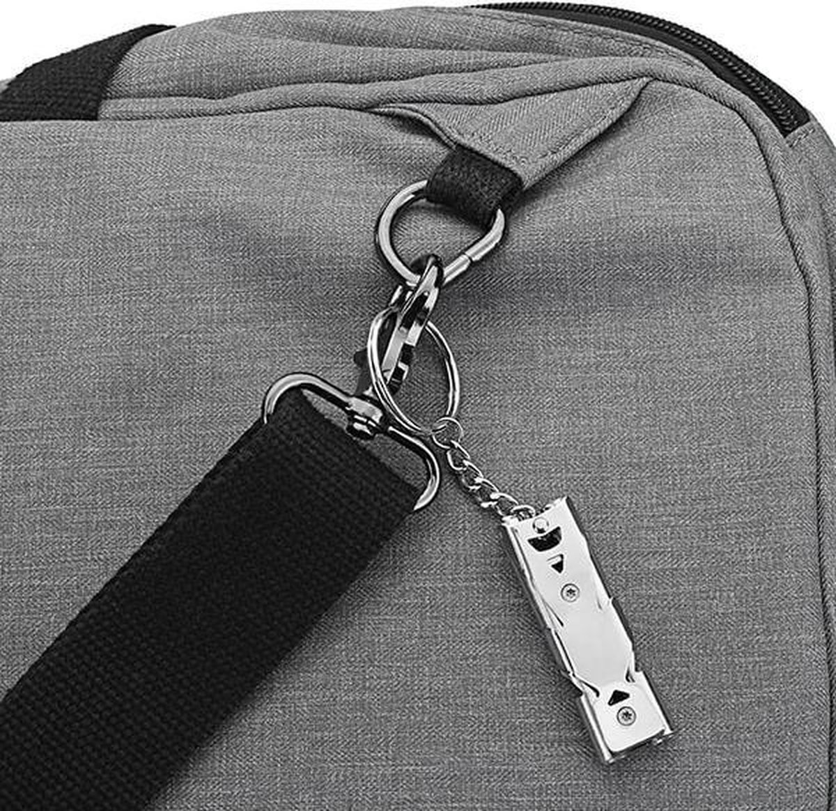2 Sifflets D'urgence En Acier Inoxydable - Double Tube Haute Puissance Avec Cordon Et Porte-clés