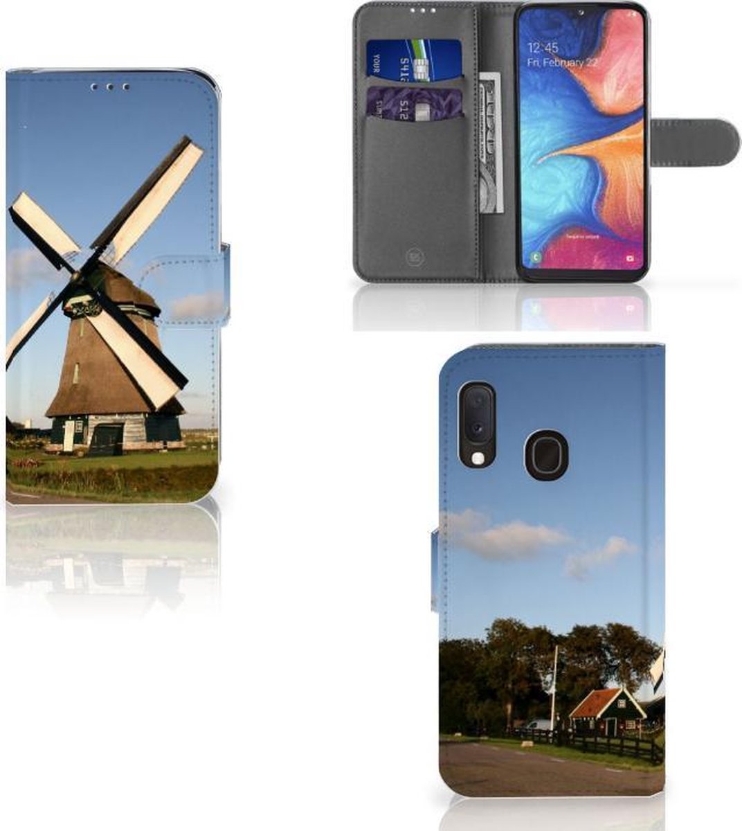 Book Case voor Samsung Galaxy A20e Flip Cover Molen