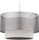 Relaxdays hanglamp eettafel - plafondlamp ijzer - E27 fitting - pendellamp zilver - bruin