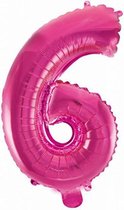 Wefiesta Folieballon Cijfer 6 41 Cm Roze
