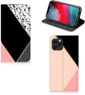 Stand Case Geschikt voor iPhone 11 Pro Zwart Roze Vormen