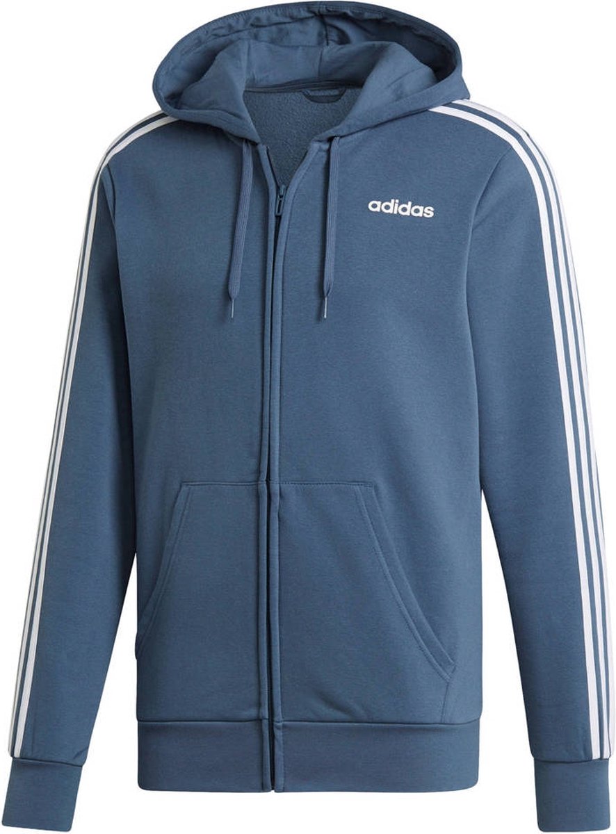 "adidas Essentials 3-Stripes vest heren blauw/wit " | bol.com