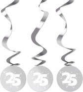 Haza Original Feestdecoraties Zilver 25 Jaar 75 Cm 3 Stuks