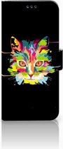 Geschikt voor Samsung Galaxy S9 Plus Bookcase Hoesje Cat Color