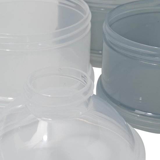 NUK 80601183 Boîte de dosage de Lait en poudre - 4 compartiments empilables pour stocker la poudre - Grijs Grijs - blanc