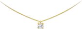 The Jewelry Collection Ketting Zirkonia 42 + 2 cm - Goud