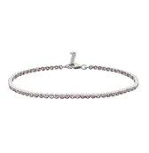 Silver Lining armband - zilver - gerodineerd - lila zirkonia - tennisarmband - 18 + 2.5 cm