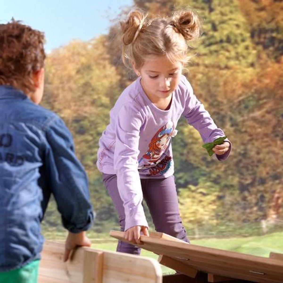 AXI Ella Houten Zandbak in Bruin/Groen - Met Zitbankjes en Deksel - FSC hout - 100x95x20cm - Zandbak voor kinderen — afbeelding 14