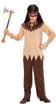 Widmann - Indiaan Kostuum - Krijger Indiaan - Jongen - Bruin - Maat 128 - Carnavalskleding - Verkleedkleding