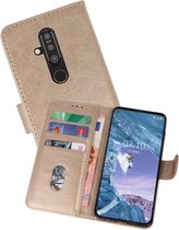 Nokia X71 Hoesje Kaarthouder Book Case Telefoonhoesje Goud