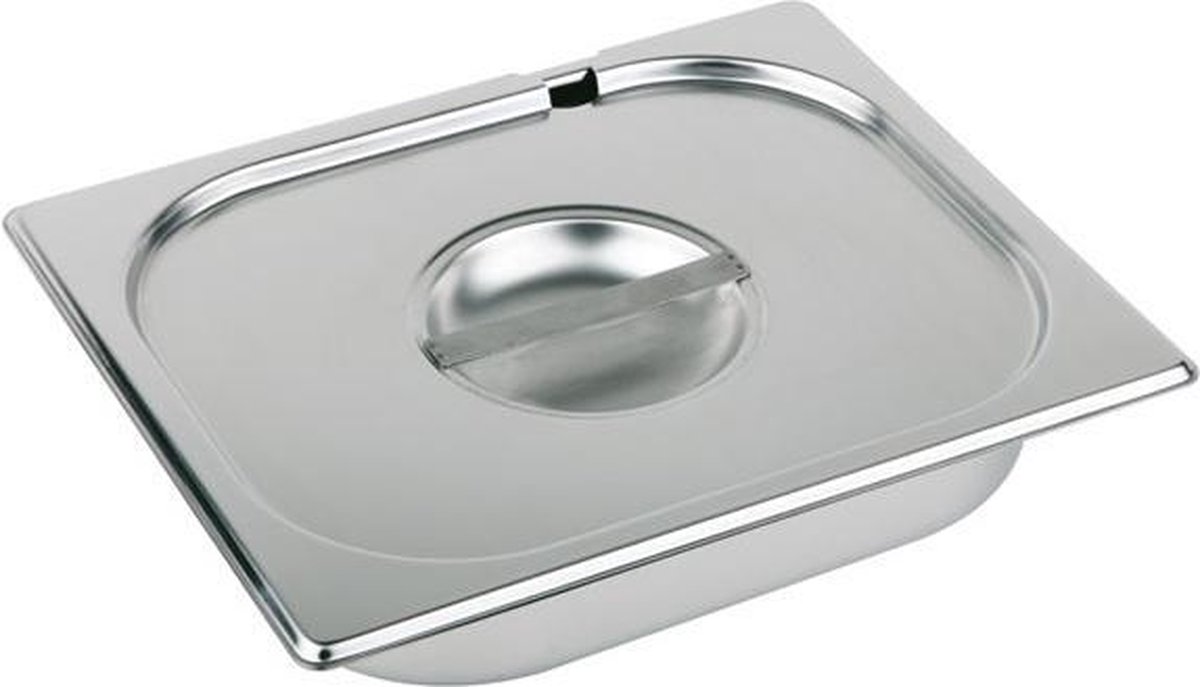 APS 81595 - GN 1/9 gastronorm deksel - RVS chroom nikkel - lepel uitsparing - 105 x 175 mm