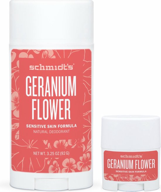 Schmidt's Deodorant Stick Sensitive Skin Geranium + reisformaat