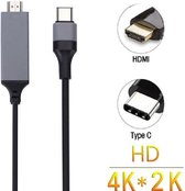 DrPhone - 4K x 2K 30hz (3840 x 2160 HD) TYPE C Premium HDMI Adapter USB C naar HDMI support 1080p - Alt DP Mode 2 Meter