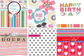 6x Hallmark wenskaarten met envelop - Gefeliciteerd - Algemeen - 6x € 2,10 - vierkant - 12 x 12 cm