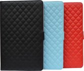 Diamond Class Case met ruitmotief en 360° draaibaar voor Medion Lifetab S10334 Md98811, Designer hoesje, zwart , merk i12Cover