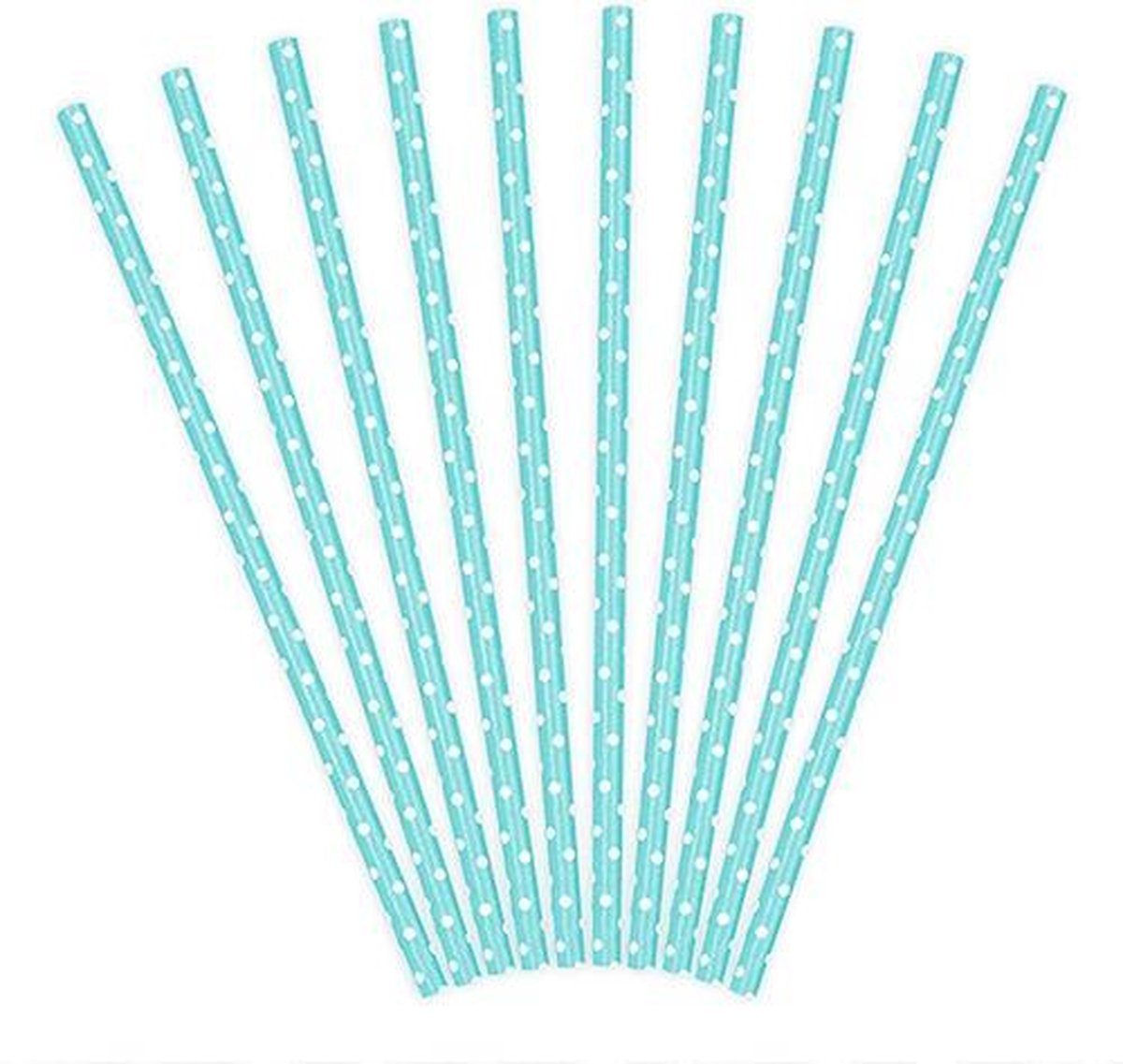 Partydeco - Rietjes Polka Dots Mint/Wit (10 stuks)