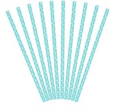 Partydeco - Rietjes Polka Dots Mint/Wit (10 stuks)